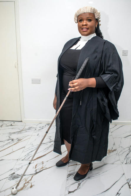 Black and blind woman, 23, breaks ‘triple-glazed glass ceiling’ to become&nbsp;barrister